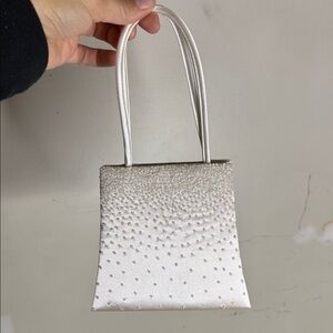 Mariell Elegant White Beaded Handbag
